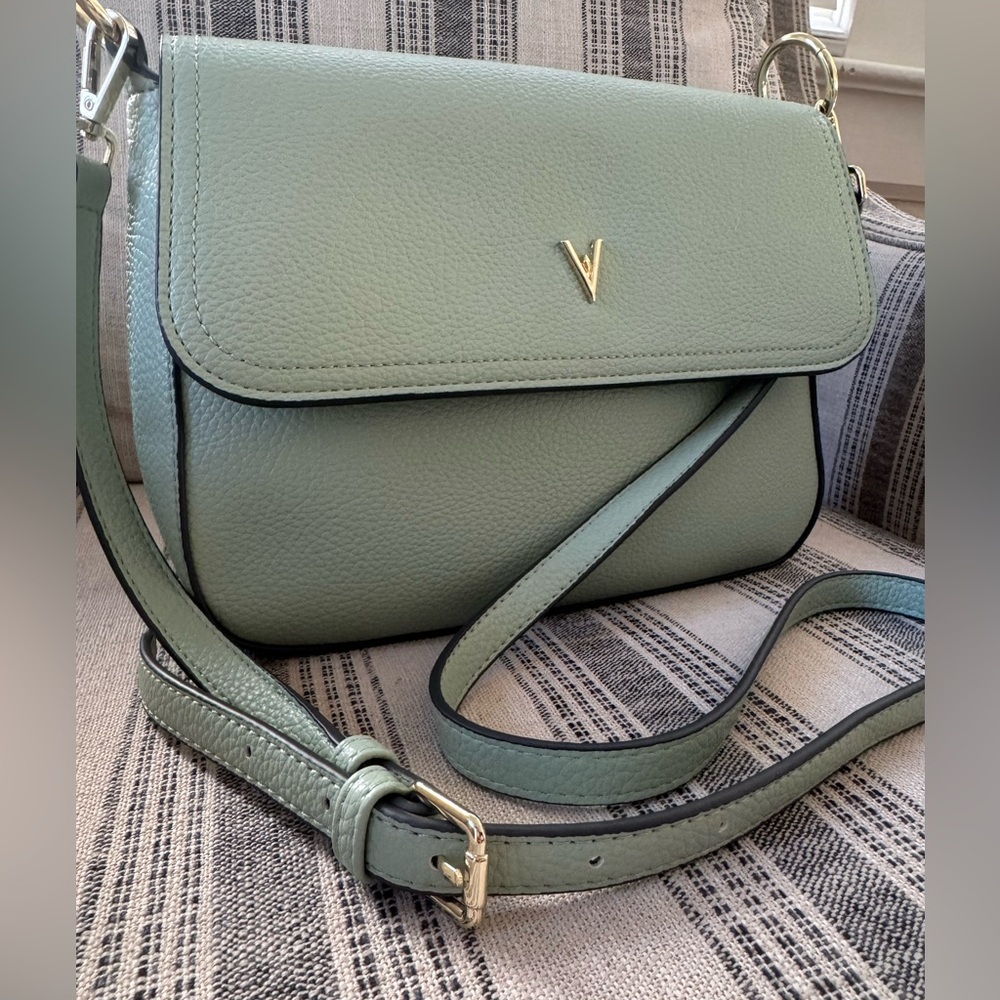 Vanessa Williams Mint Green Leather Crossbody Bag